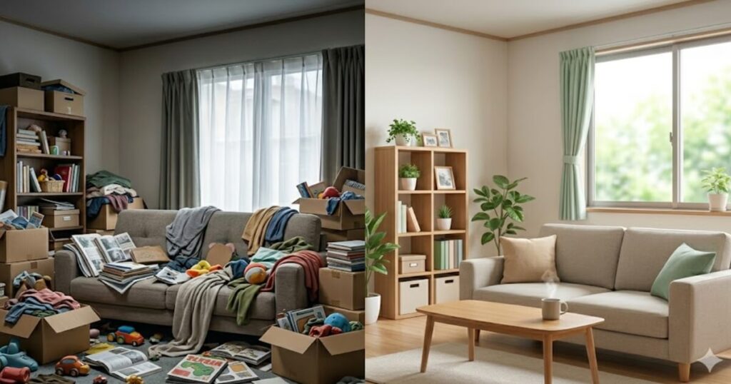 物が多い家と少ない家の比較