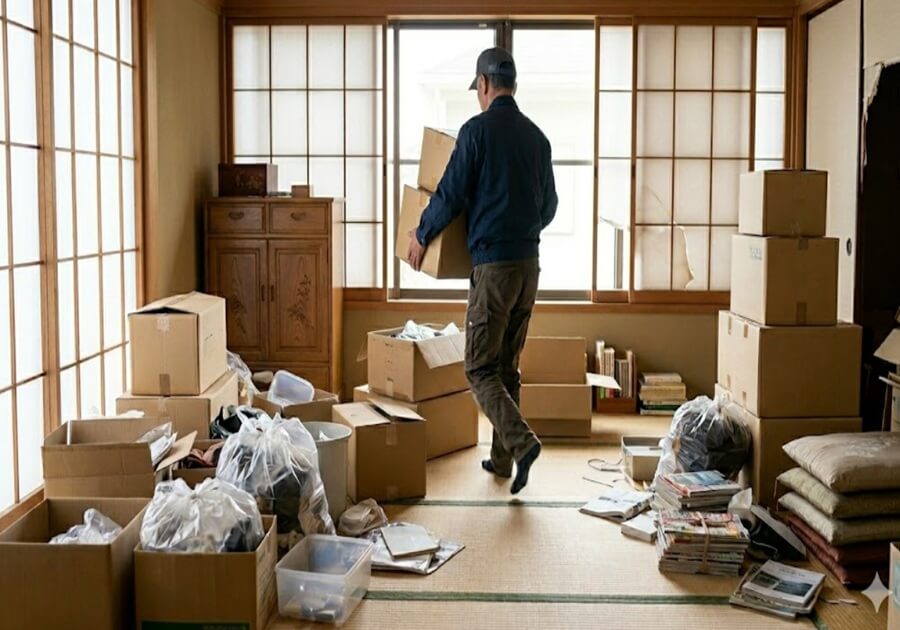 片付け業者による作業