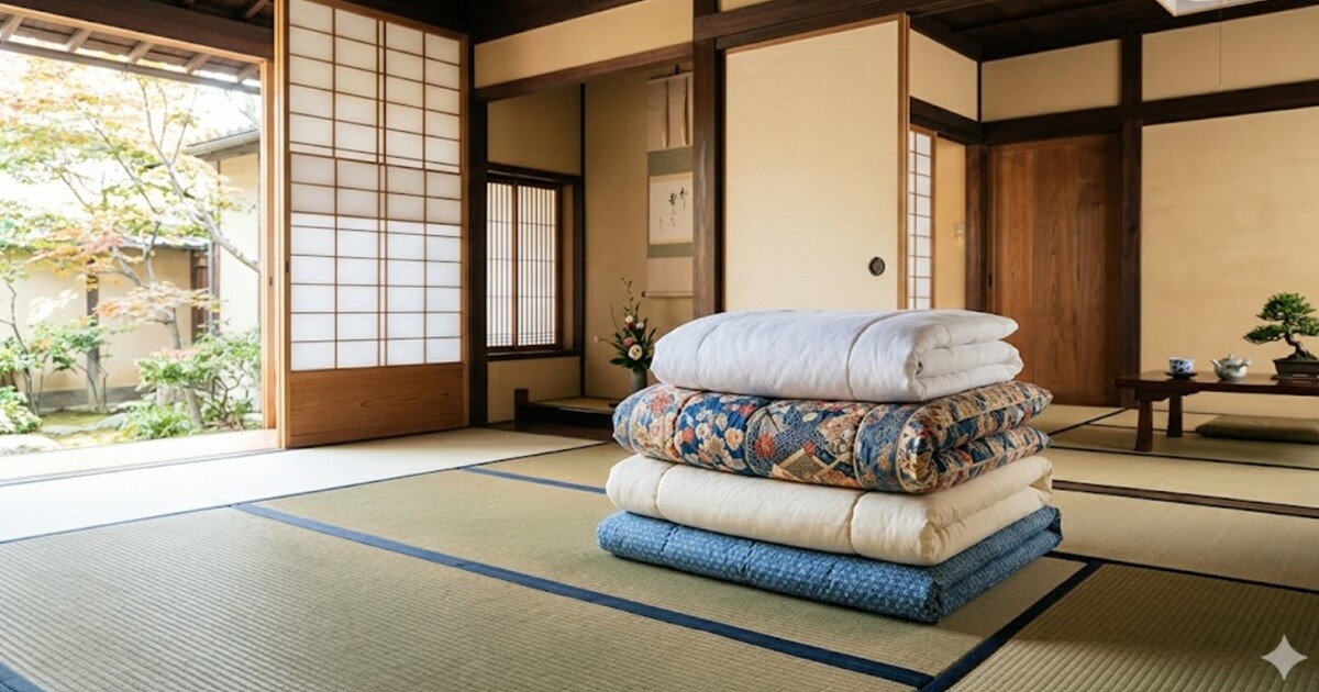 部屋に置かれた布団