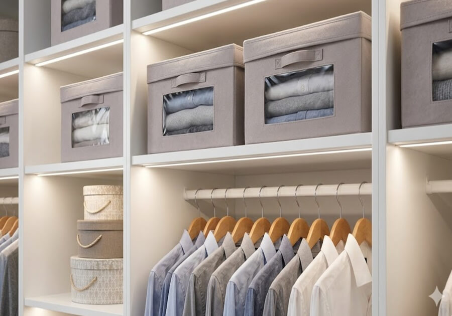 片付けられたクローゼット