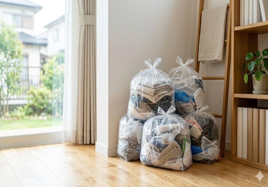 ゴミをまとめてスッキリした部屋