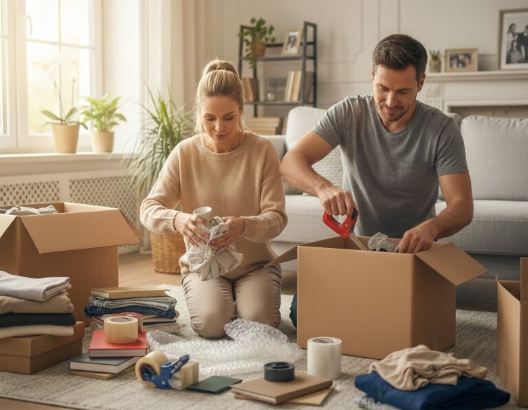 キュラーズ利用のため、自宅で荷造り(パッキング)をしている夫婦