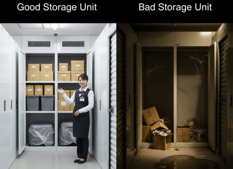 良いトランクルームと悪いトランクルームの様子