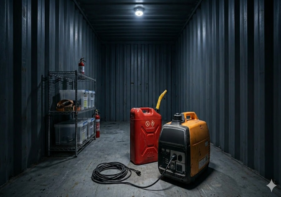 倉庫内の発電機