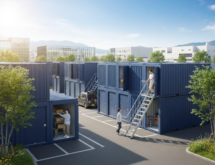 綺麗で素敵な屋外トランクルームの様子