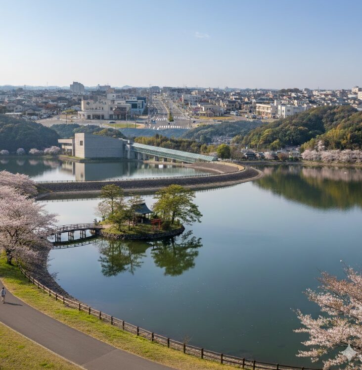 大阪狭山市にある狭山池と博物館のイメージ写真