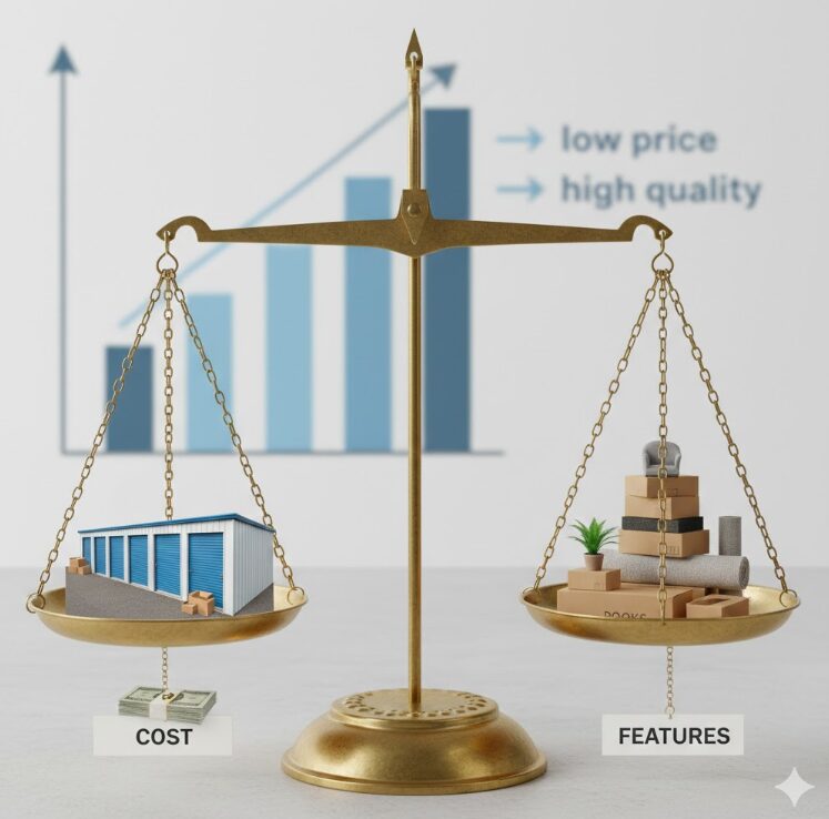 料金比較をイメージする天秤