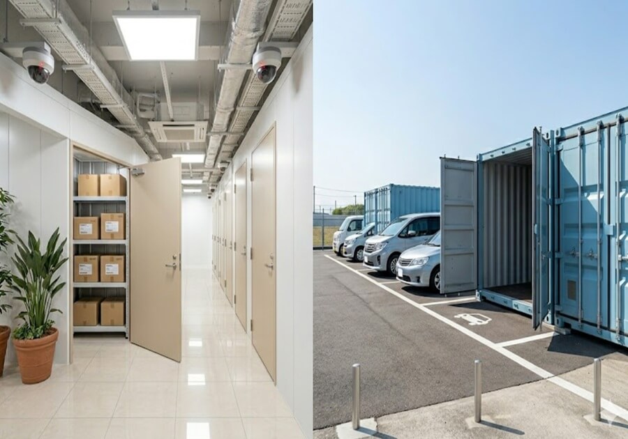 屋内と屋外トランクルームの比較