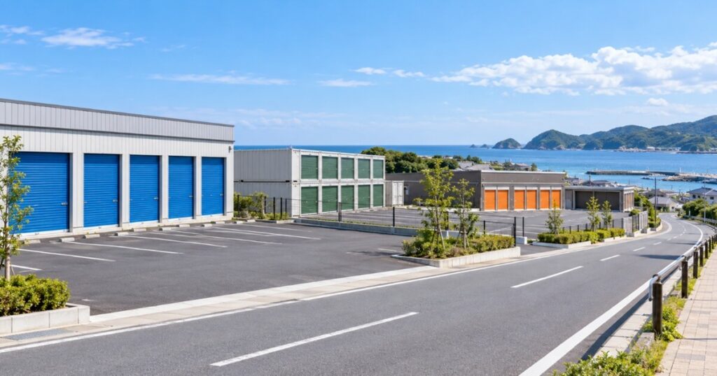 岬町周辺で比較しやすい海沿いのトランクルーム施設外観