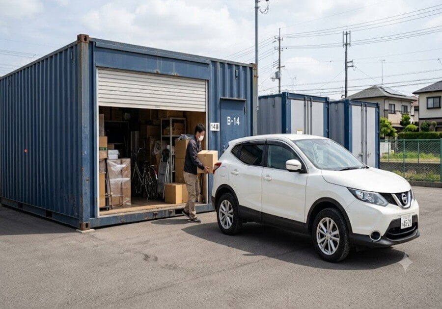 車を横付けできるトランクルーム