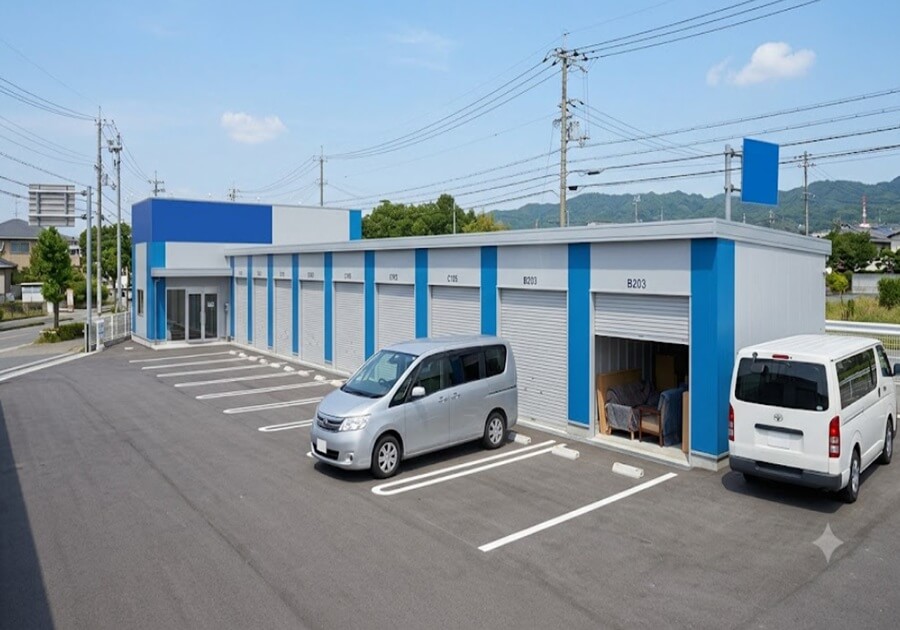 駐車場があり、荷物の搬入に便利なトランクルーム