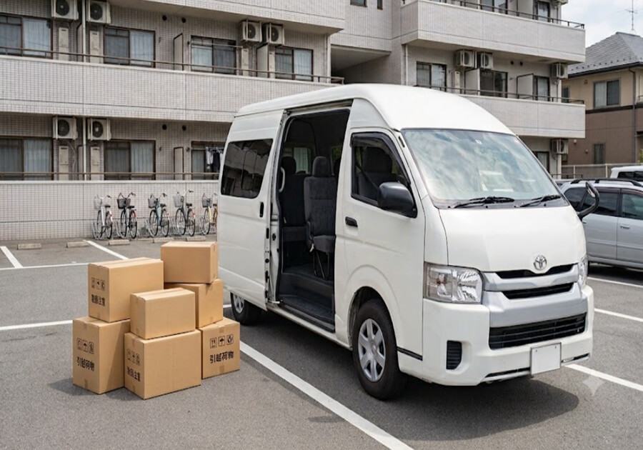 トランクルームの荷物を運んでくれる無料シャトルバス